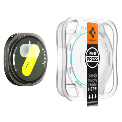 Spigen GlastR EZ FIT Protection Film for Samsung Galaxy Watch8 44mm, Set of 2 pieces, Tempered Glass AGL09874
