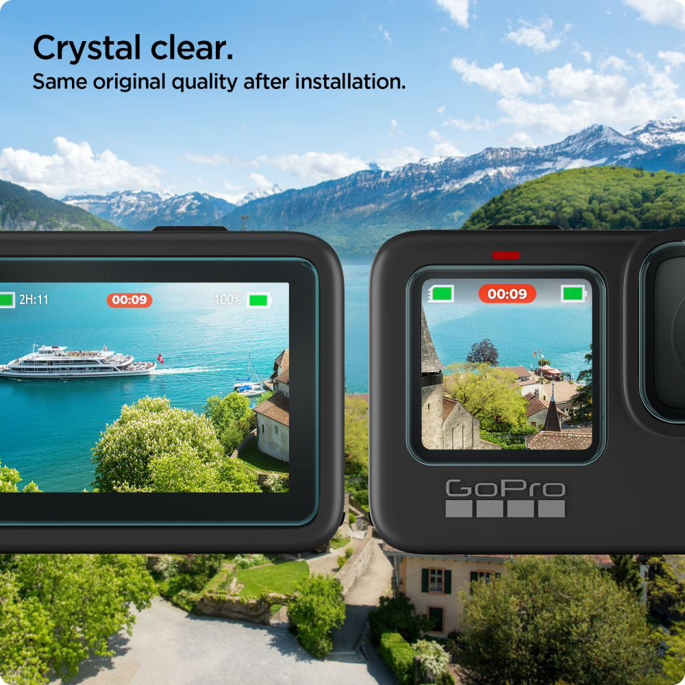 Spigen GlastR Slim Screen and Lens Protector for GoPro Hero 12 / 9 / 10 / 11, Tempered Glass, Set of 6 pieces AGL03045