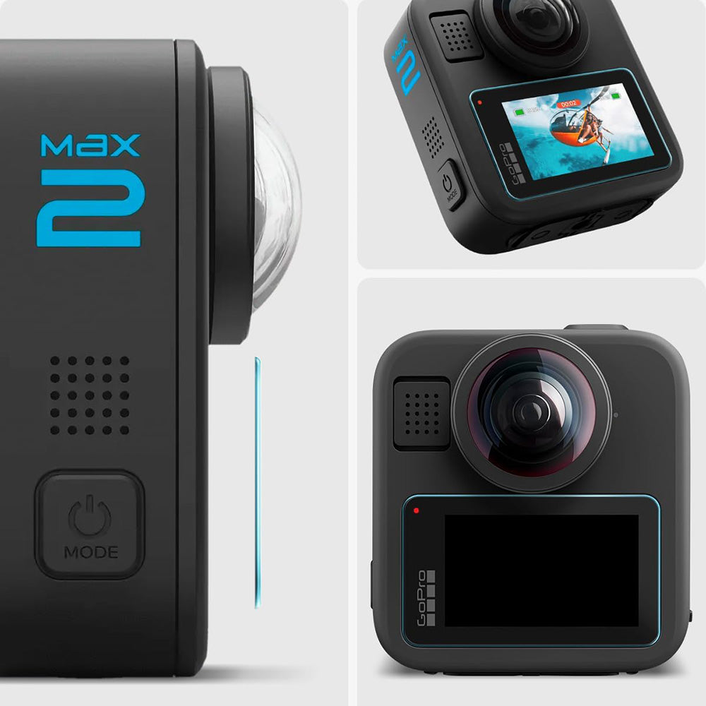 Spigen GlastR Slim Screen Protector for GoPro Max 2, Set of 2 Pieces, Tempered Glass AGL11230