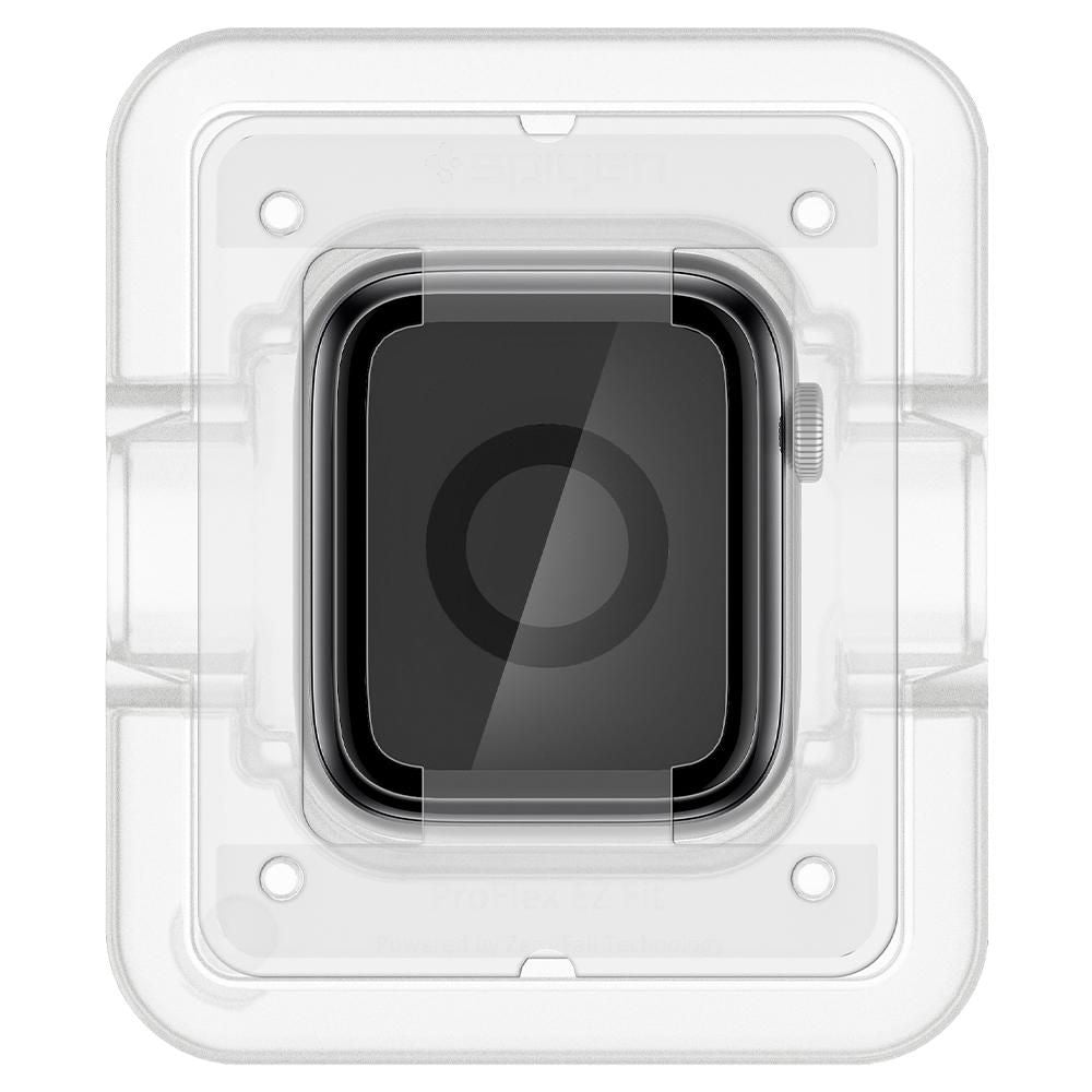 Spigen ProFlex EZ FIT Protection Film for Apple Watch 44mm Series, Set of 2 Pieces, Flexible Glass, Black