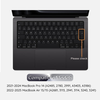 Techsuit PureTypeX Keyboard Protection Case for Apple MacBook Pro 14 / Air 13 / Air 15 Series, Transparent