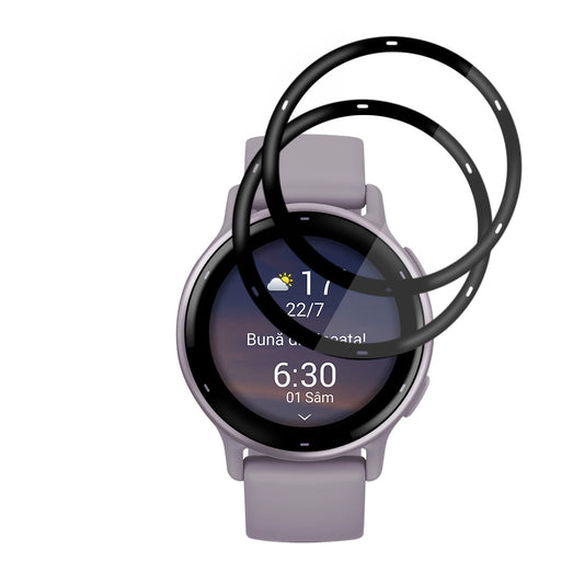 Techsuit Nano Flex Protection Film for Garmin Vivoactive 5, Set of 2 pieces, Plastic, Black