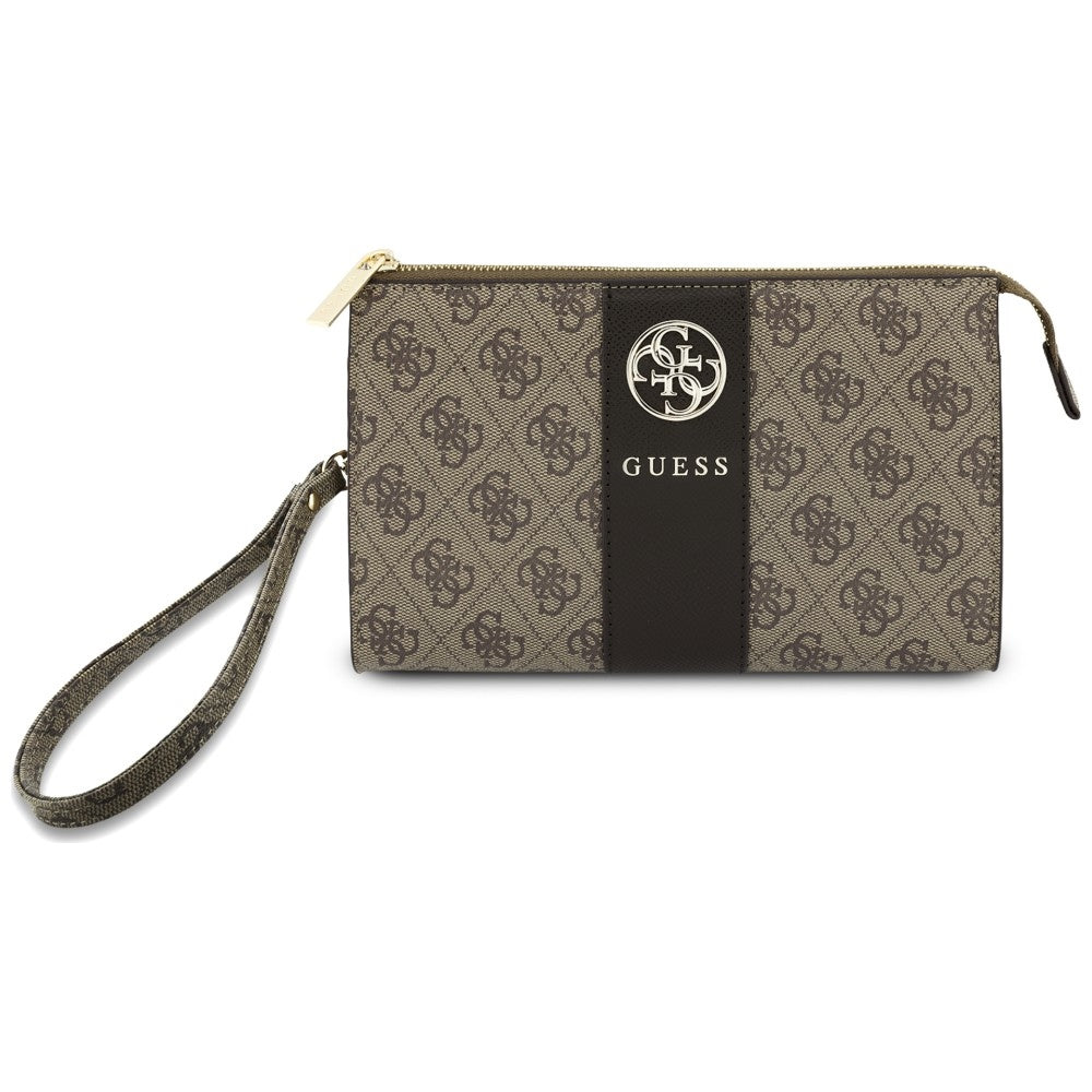 Universal Phone Bag, Guess, 4G Round Classic Logo Stripe, Brown