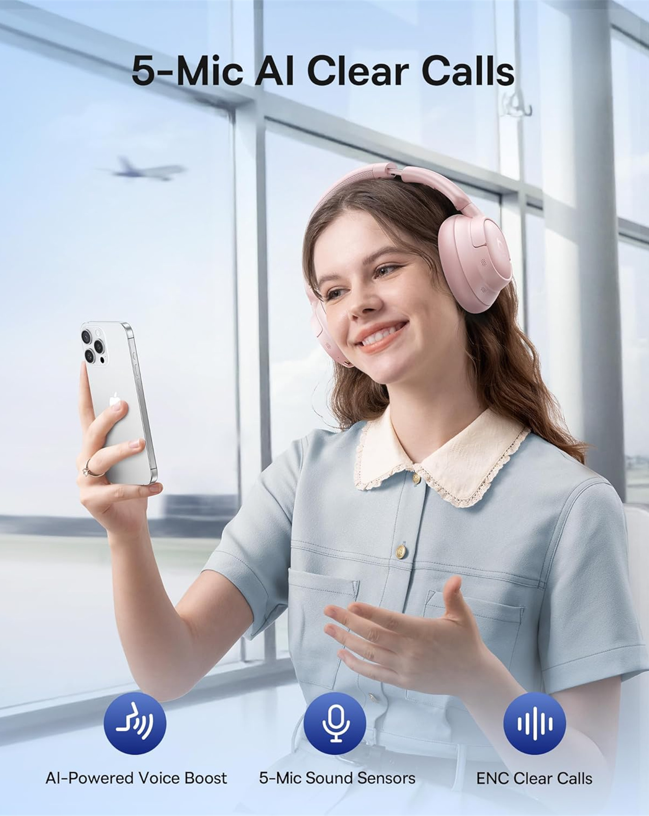 Baseus Bass BH1 NC Bluetooth Handsfree, MultiPoint, A2DP, ANC, Pink A0203704
