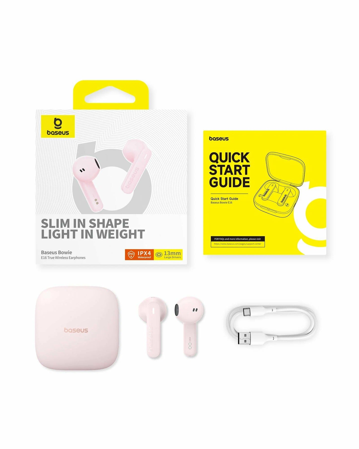 Handsfree Bluetooth Baseus Bowie E16, TWS, Pink A00061900413-01