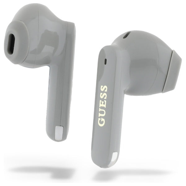 Handsfree Bluetooth Guess Elongated Metallic Printed Logo, TWS, Grey