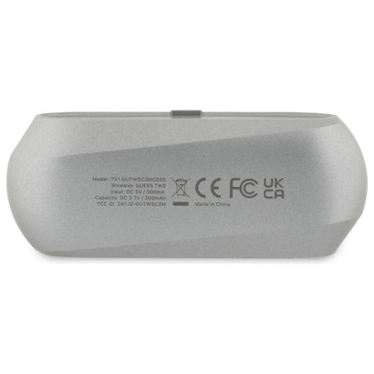 Handsfree Bluetooth Guess Elongated Metallic Printed Logo, TWS, Grey