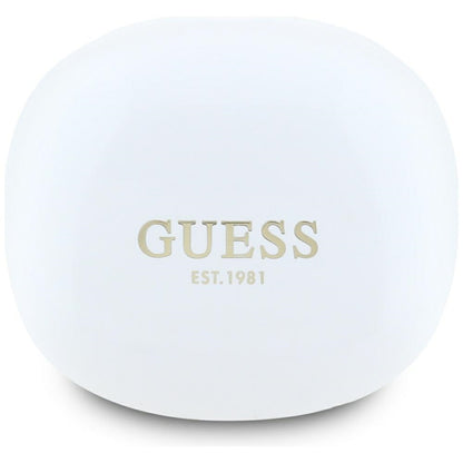 Handsfree Bluetooth Guess Flat Classic Logo Electroplated, TWS, White