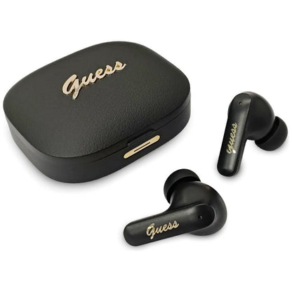 Handsfree Bluetooth Guess Script Metal Logo, TWS, Black