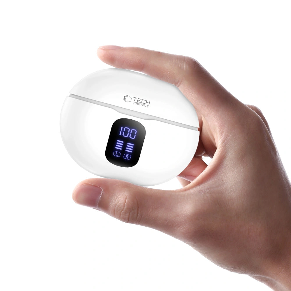 Bluetooth Handsfree Tech-Protect Ultraboost Pro G2, TWS, White