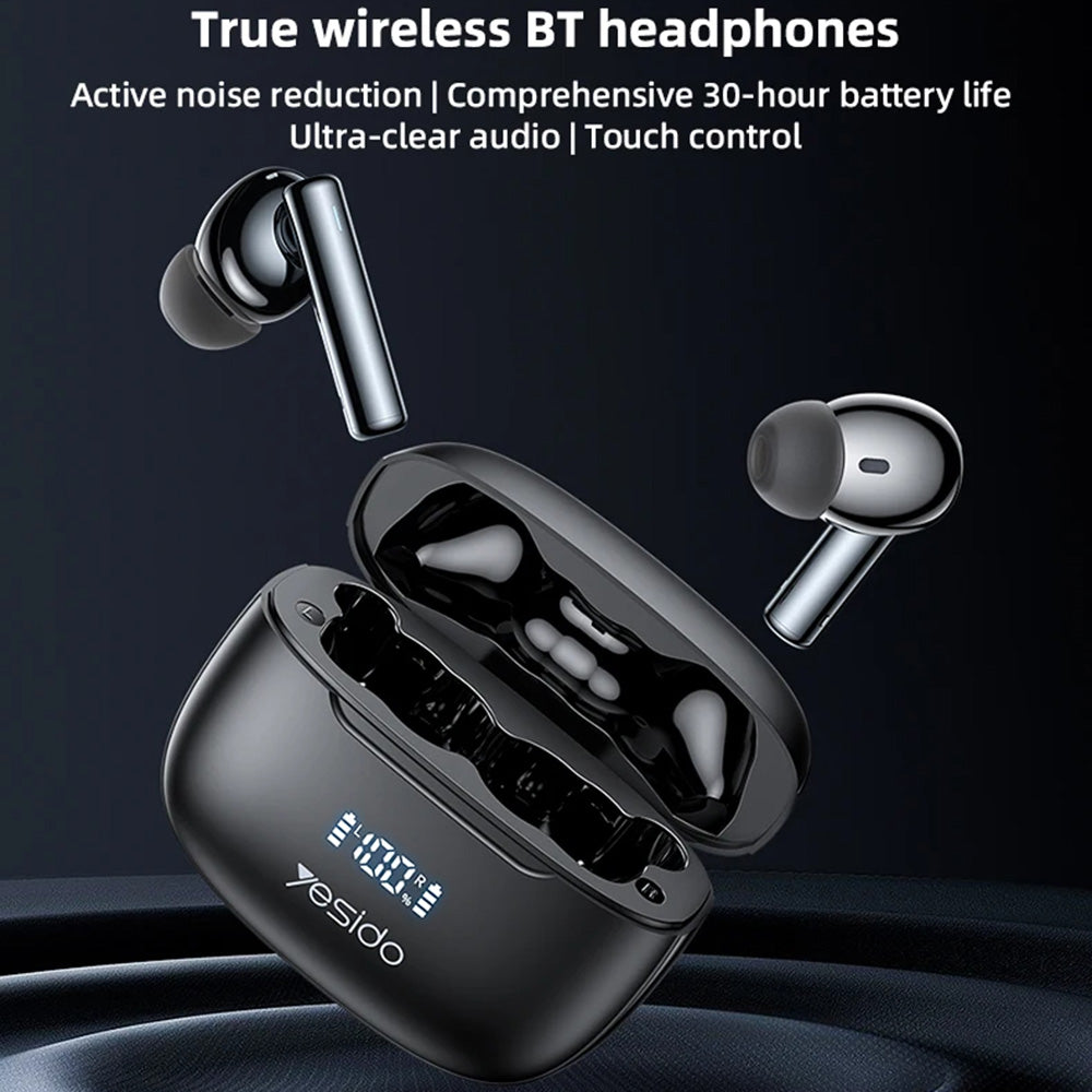 Handsfree Bluetooth Yesido TWS23, TWS, ANC, Black
