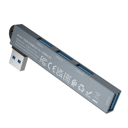 Borofone FH1 USB Hub, 4in1, Gray