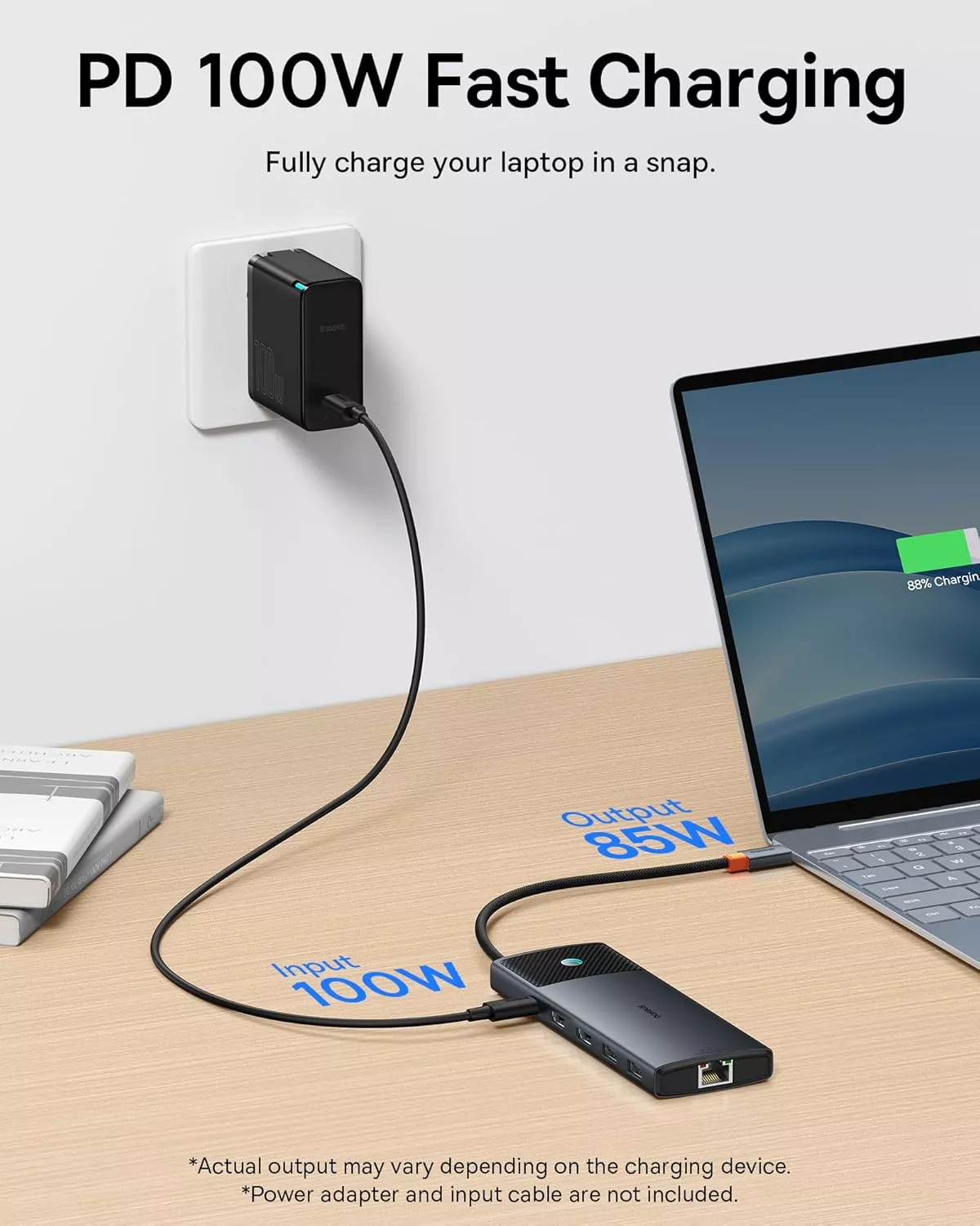 Baseus Dual Display USB-C Hub, 1 x USB-A 3.0 - 2 x USB-A - 2 x USB-C - 2 x HDMI - 1 x RJ45 - 1 x SD - 1 x microSD, Black B00061800123-01