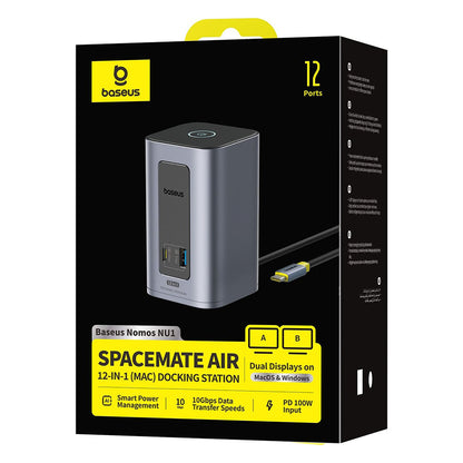 Baseus Nomos NU1 Air Spacemate USB-C Hub, 12in1, Gray B0114400