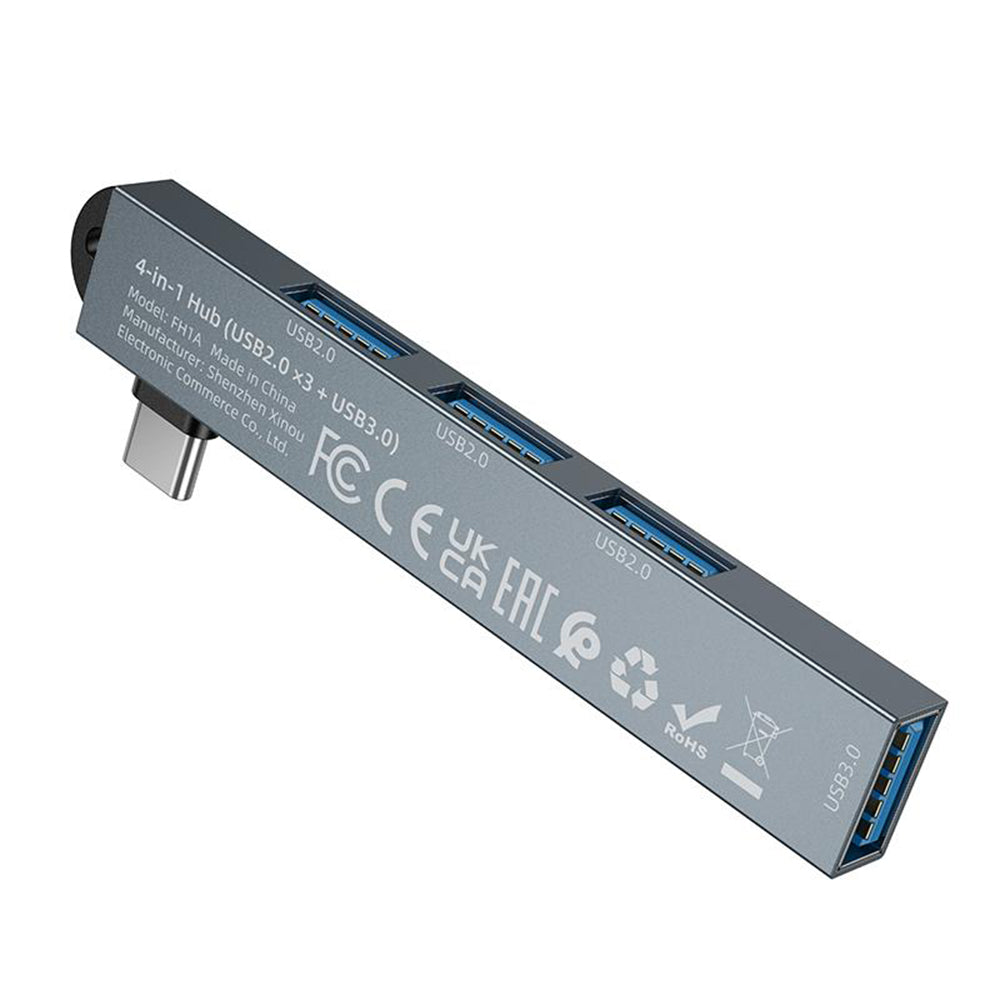Borofone FH1A USB-C Hub, 4in1, Gray