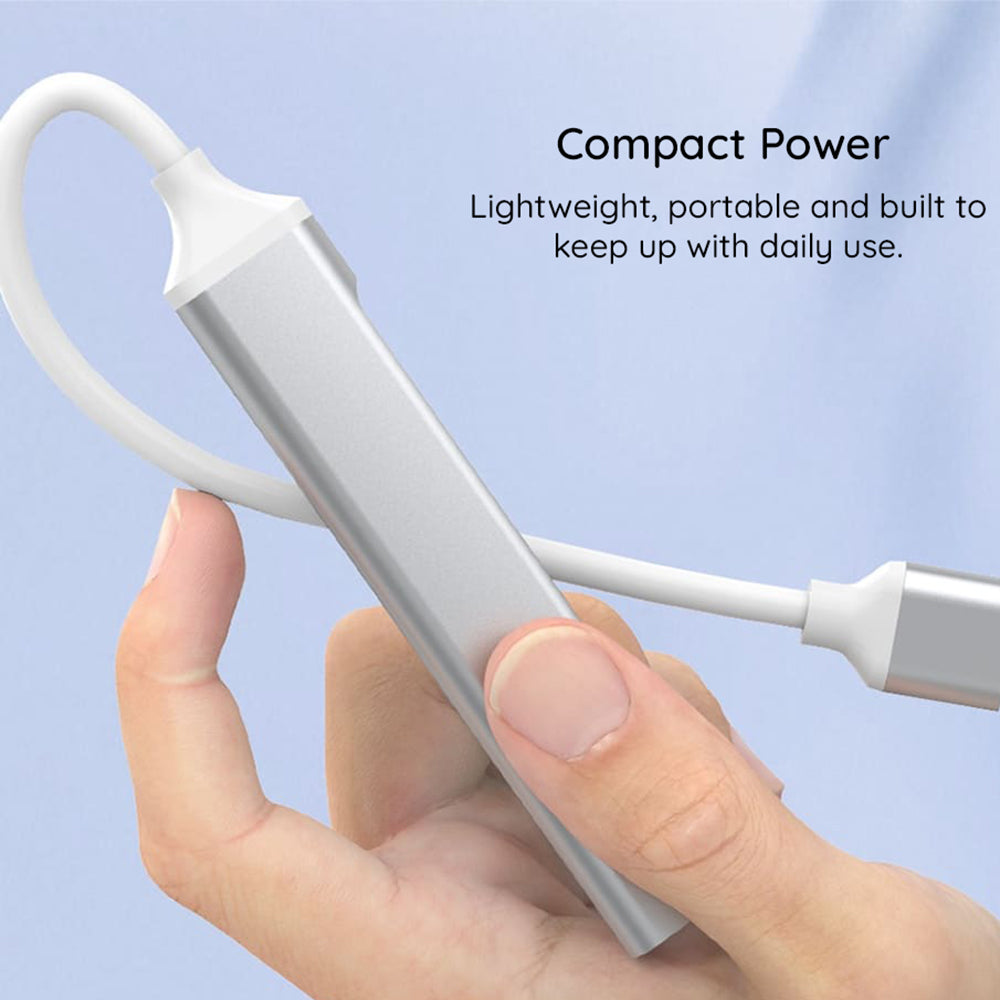 Techsuit H18 PolarisBridge USB-C Hub, 4in1, White Gray