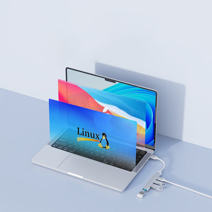 Techsuit H19 PolarisBridge USB Hub, 4in1, White Gray