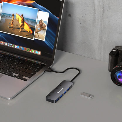 WZK WHS080YSS USB Hub, 4 x USB-A 3.0, Gray