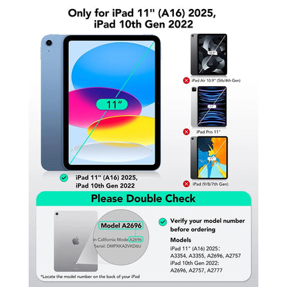 Keyboard Case for Apple iPad (2025) / (2022), ESR, Flex, Gray
