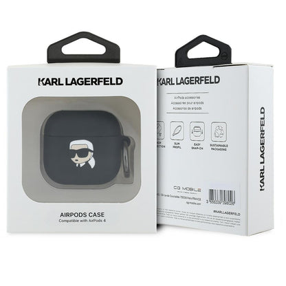 Karl Lagerfeld 3D Karl's Head Case for Apple AirPods 4, Black