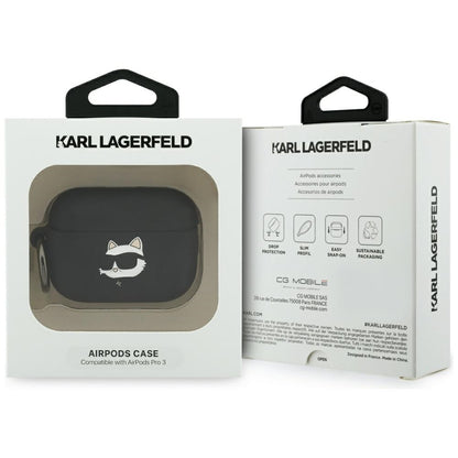 Karl Lagerfeld Silicone Choupette's Head 3D Case for Apple AirPods Pro 3, Black
