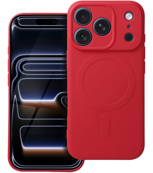 MagSafe Case for Apple iPhone 17 Pro Max, OEM, Silicone Mag, Red