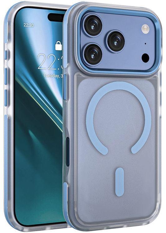 MagSafe Case for Apple iPhone 18 Pro / 17 Pro, Etteri, Icy Mag, Blue