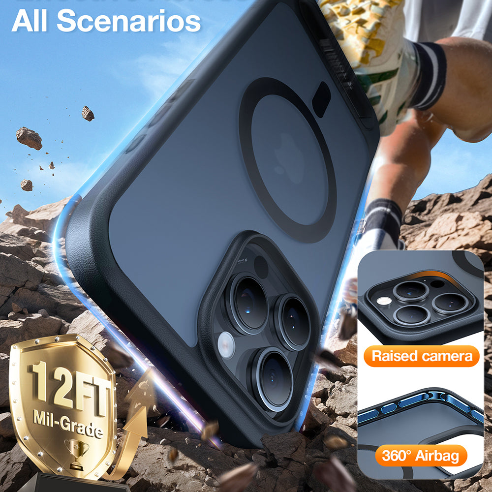 MagSafe Case for Apple iPhone 16 Pro Max, Torras, Pstand, Black