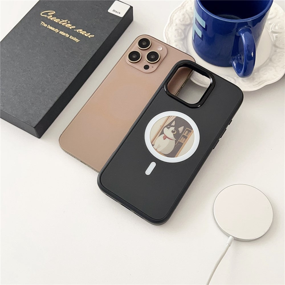 MagSafe Case for Apple iPhone 15 Pro Max, OEM, Round Screen Smart E-Ink, Black