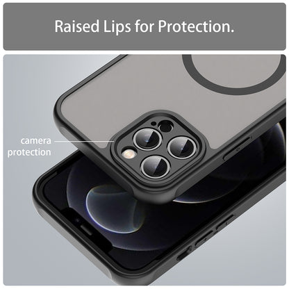 MagSafe Case for Apple iPhone 12 Pro Max, Techsuit, HaloFrost II, Black