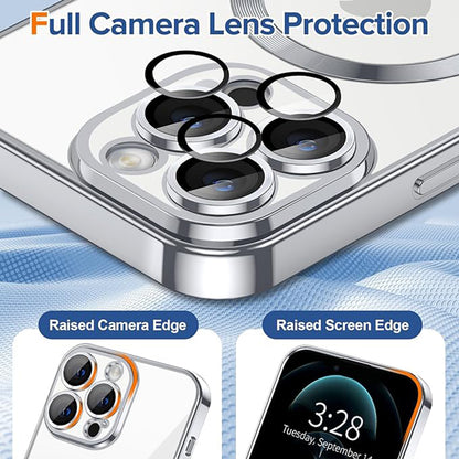MagSafe Case for Apple iPhone 12 Pro, Techsuit, Luxury Crystal, Silver