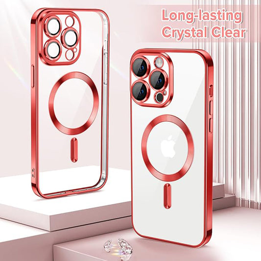 MagSafe Case for Apple iPhone 12 Pro, Techsuit, Luxury Crystal, Red