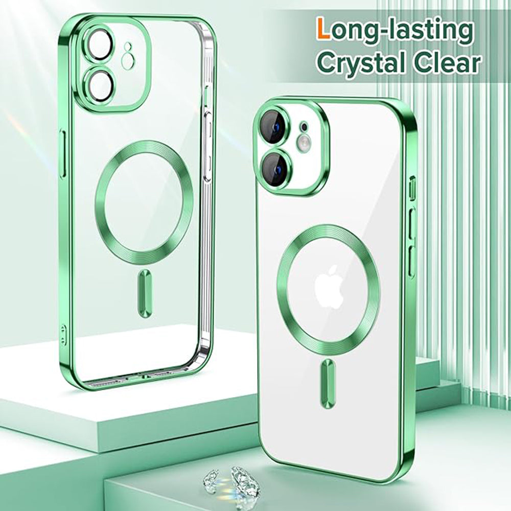 MagSafe Case for Apple iPhone 12, Techsuit, Luxury Crystal, Light Green