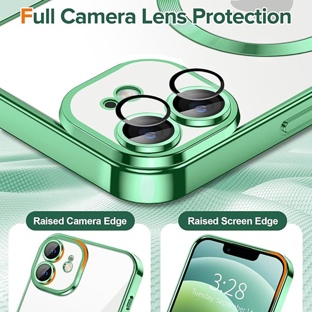 MagSafe Case for Apple iPhone 12, Techsuit, Luxury Crystal, Light Green