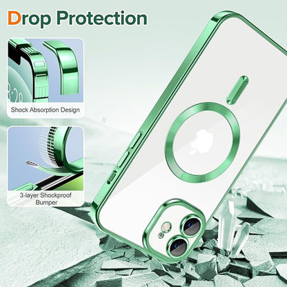MagSafe Case for Apple iPhone 12, Techsuit, Luxury Crystal, Light Green