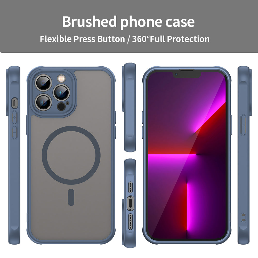 MagSafe Case for Apple iPhone 13 Pro Max, Techsuit, HaloFrost II, Navy Blue