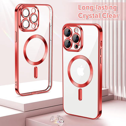 MagSafe Case for Apple iPhone 13 Pro Max, Techsuit, Luxury Crystal, Red