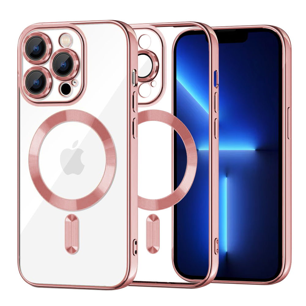 MagSafe Case for Apple iPhone 13 Pro Max, Techsuit, Luxury Crystal, Pink