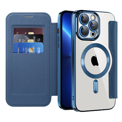 MagSafe Case for Apple iPhone 13 Pro Max, Techsuit, SmartMag Book, Blue