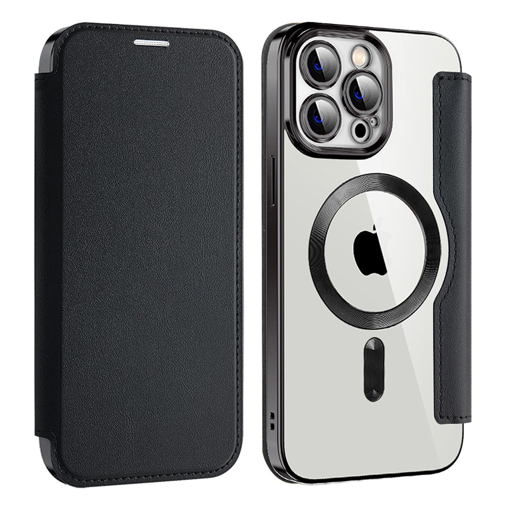 MagSafe Case for Apple iPhone 13 Pro Max, Techsuit, SmartMag Book, Black