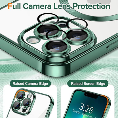 MagSafe Case for Apple iPhone 13 Pro, Techsuit, Luxury Crystal, Dark Green
