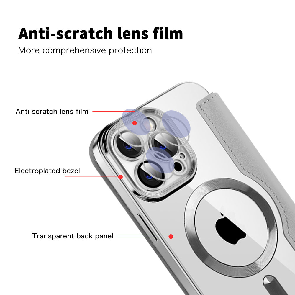 MagSafe Case for Apple iPhone 13 Pro, Techsuit, SmartMag Book, Gray