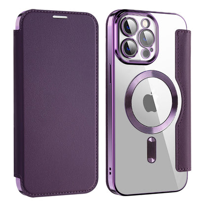 MagSafe Case for Apple iPhone 13 Pro, Techsuit, SmartMag Book, Purple