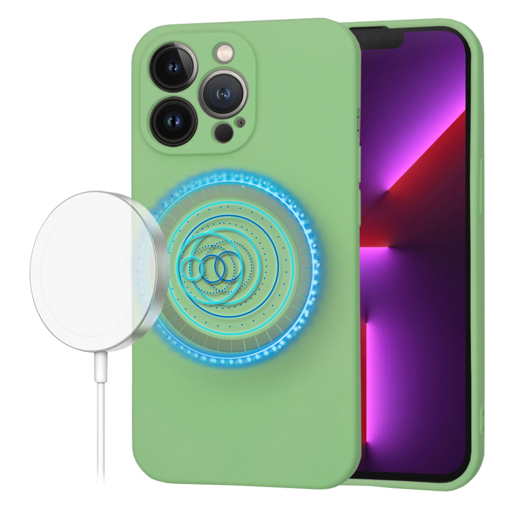 MagSafe Case for Apple iPhone 13 Pro, Techsuit, SoftFlex, Light Green