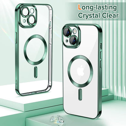 MagSafe Case for Apple iPhone 13, Techsuit, Luxury Crystal, Dark Green