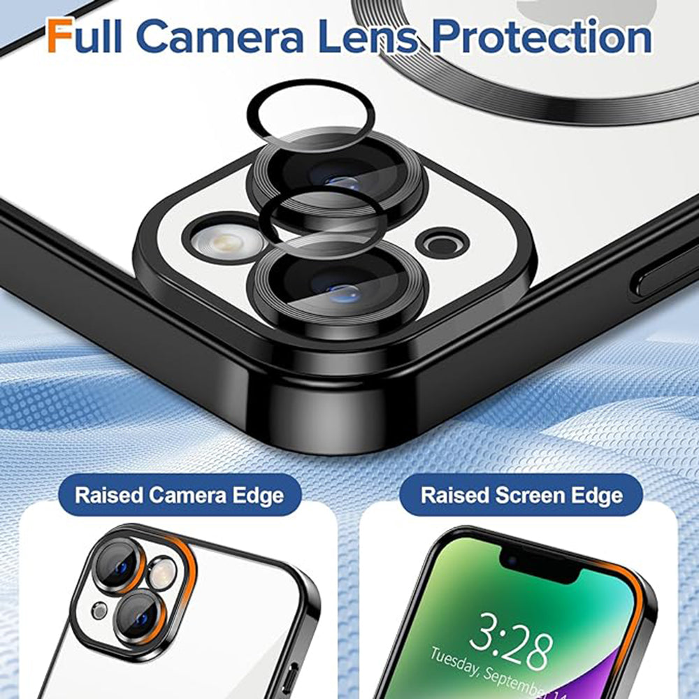 MagSafe Case for Apple iPhone 14 Plus, Techsuit, Luxury Crystal, Black
