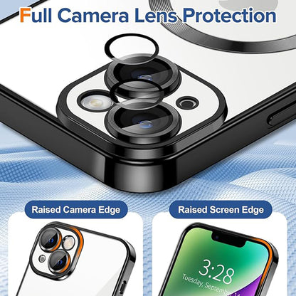 MagSafe Case for Apple iPhone 14 Plus, Techsuit, Luxury Crystal, Black