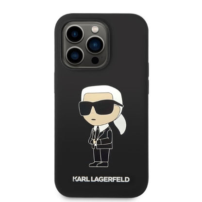 MagSafe Case for Apple iPhone 14 Pro, Karl Lagerfeld, Ikonik Karl Silicone, Black