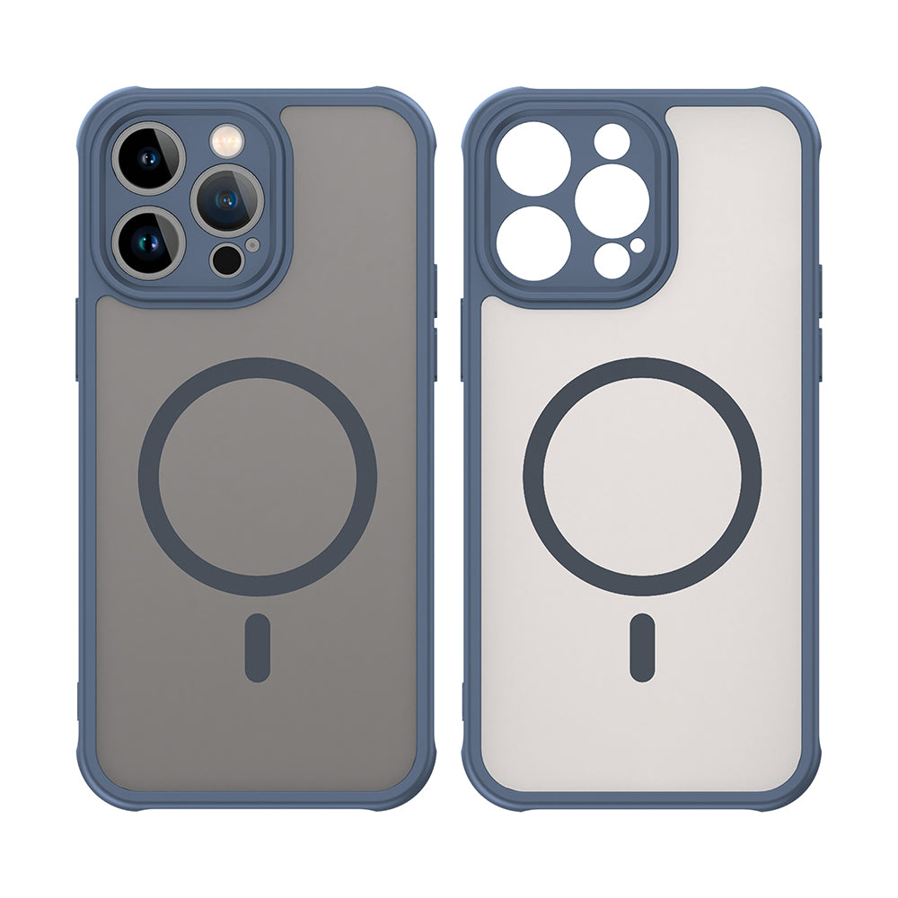 MagSafe Case for Apple iPhone 14 Pro, Techsuit, HaloFrost II, Navy Blue