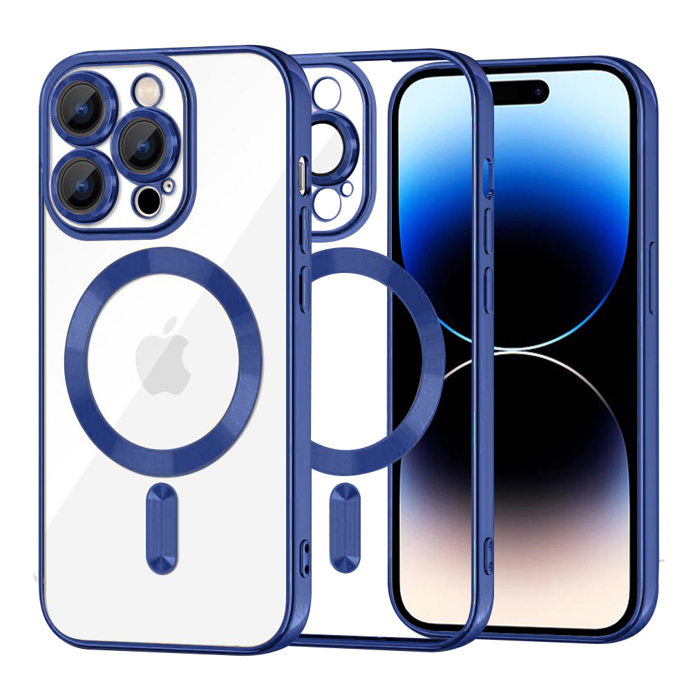 MagSafe Case for Apple iPhone 14 Pro, Techsuit, Luxury Crystal, Dark Blue